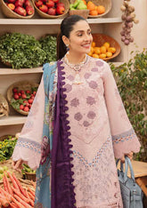 KP714-SUMMER MUSHQ 3PC EMBROIDERED LAWN SUIT WITH PRINTED SILK DUPATTA